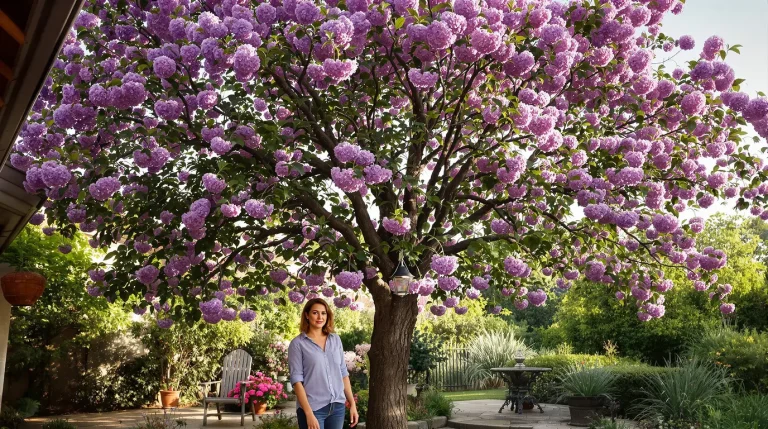 Cet arbre pousse aussi vite que le bambou, mais sa floraison remarquable fait toute la difference
