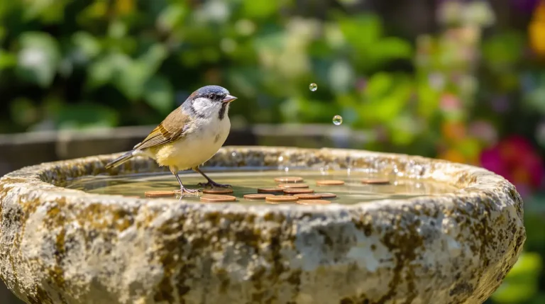 Bain d’oiseaux : la pièce de 1 centime garde l’eau claire tout l’été, sans danger selon des experts