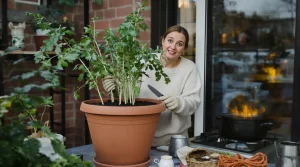 J’ai remplacé les cubes de bouillon par cette plante en pot, à planter précisément en ce moment