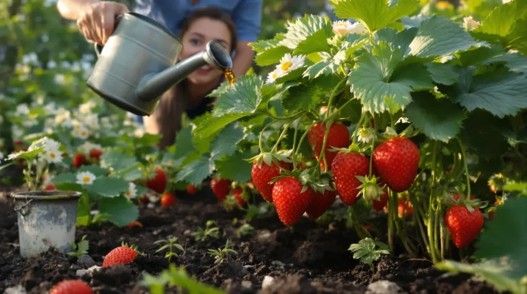 Les fraisiers donneront de plus gros fruits si vous les arrosez au printemps avec cet ingrédient