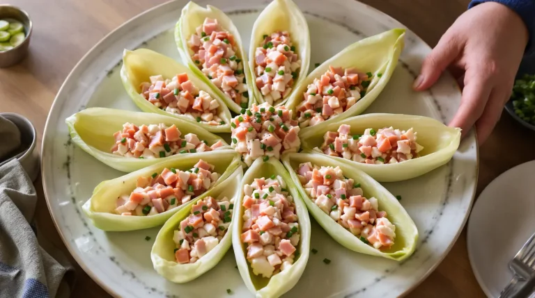 Mes petites barquettes d’endive au jambon pour un apéritif ultra express, prêtes en quelques minutes